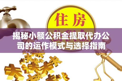 浦北揭秘小额公积金提取代办公司的运作模式与选择指南